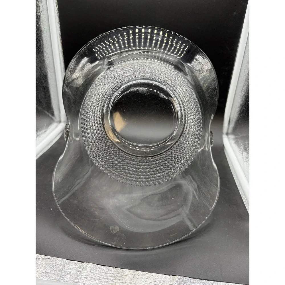Vintage Clear Glass Tricorn Basket with Hobnail Base and High Arch Handle‎